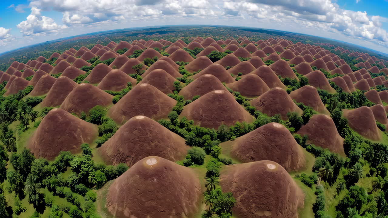 Aerial view of the Chocolate Hills in Bohol, Philippines