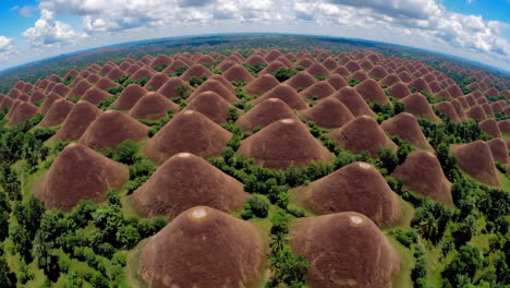 aerial view of the chocolate hills in bohol, philippines