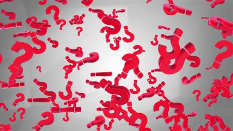 signos de interrogación rojos voladores