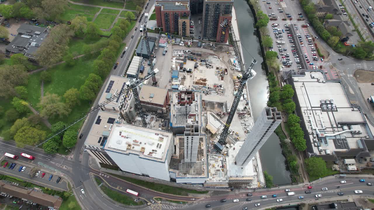 sitio del edificio stratford east london reino unido vista aérea de un avión no tripulado