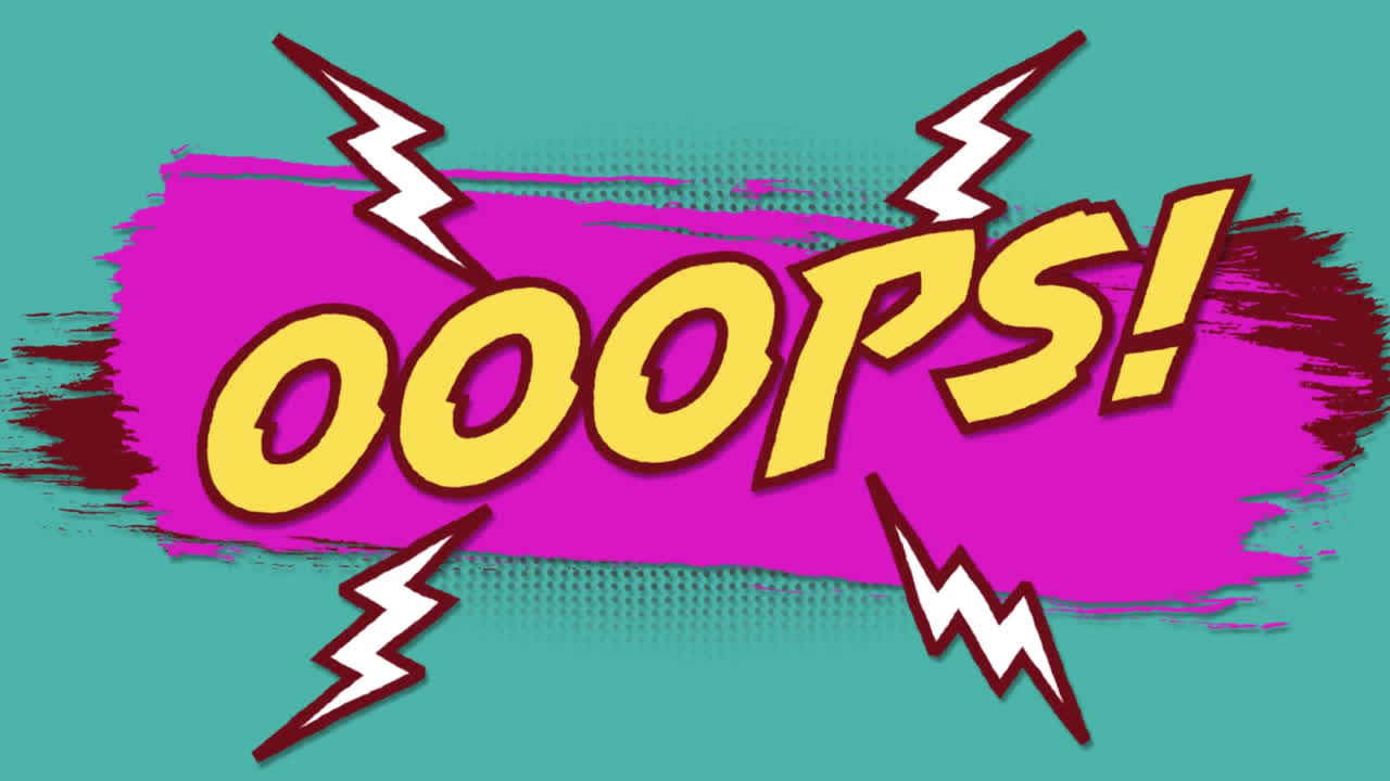 animación de 5 textos de opciones cómicas en diferentes fondos