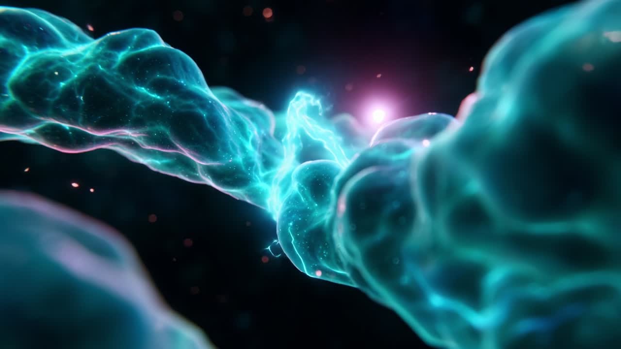 A Journey Through Bioluminescent Structures: Exploring the Intricate Connections and Electric Pulses of Cellular Networks in a Stunning, Vibrant Visual Experience