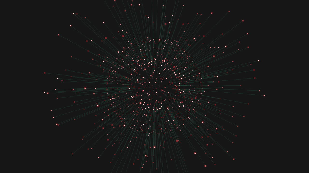 esfera futurista abstracta con puntos de neón en el espacio oscuro