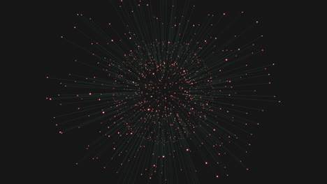 esfera futurista abstracta con puntos de neón en el espacio oscuro