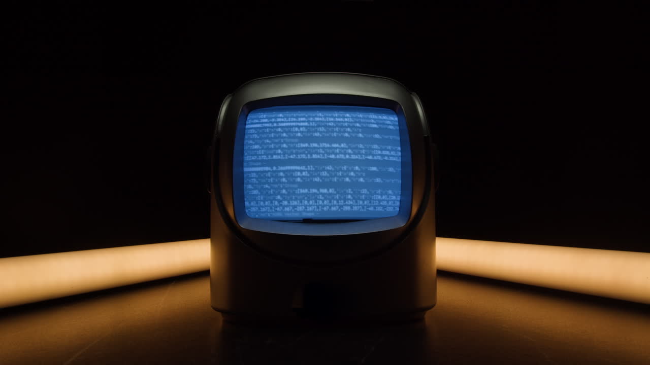 레트로 tv, 노스탈기적인 설정으로 빈티지 tv, 레트로 tv는 화면에 곡물을 표시합니다, 무서운 할로윈 밤 장치, 크로마 키 및 그린 스크린에 좋습니다.