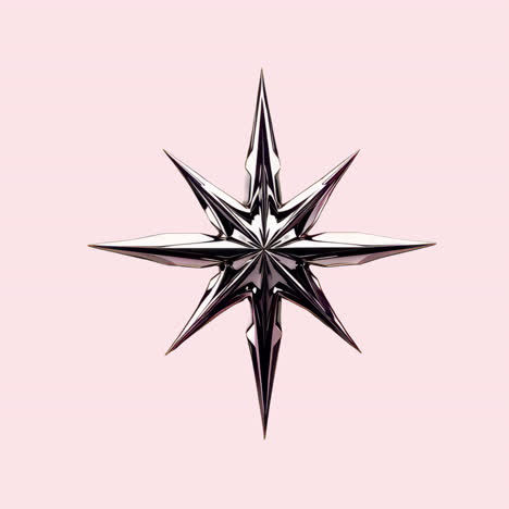 metallic starburst design emblem animation isolated asset, transparent 4k video, alpha channel