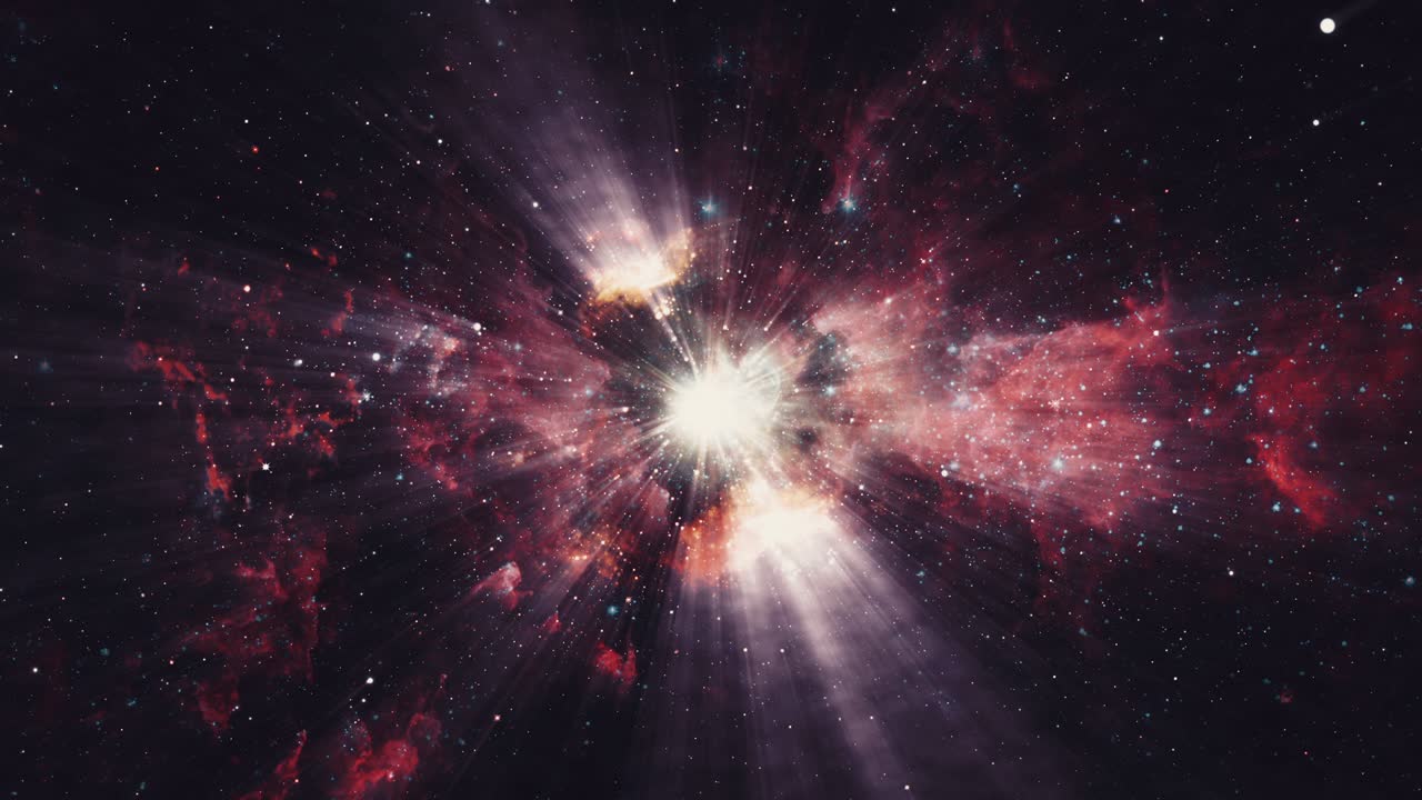 Traveling through star fields in space. Deep Space Nebula Loop background with glowing star and plasma. 4K 3D seamless looping camera flying through clouds and star field in outer space like heaven.