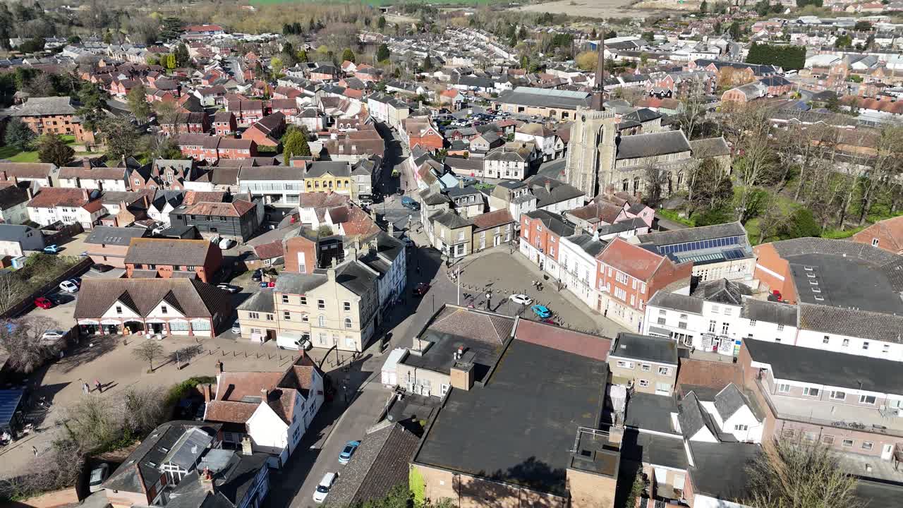 owmarket Suffolk UK drone,aerial 4K footage