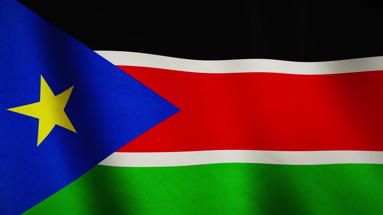 South sudan background flag texture waving - video loop seamless