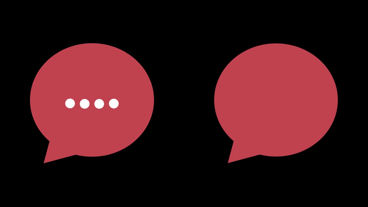 Speech bubbles, message clouds with circle loading bar animation, Alpha Channel (transparent background + Loop 4k)