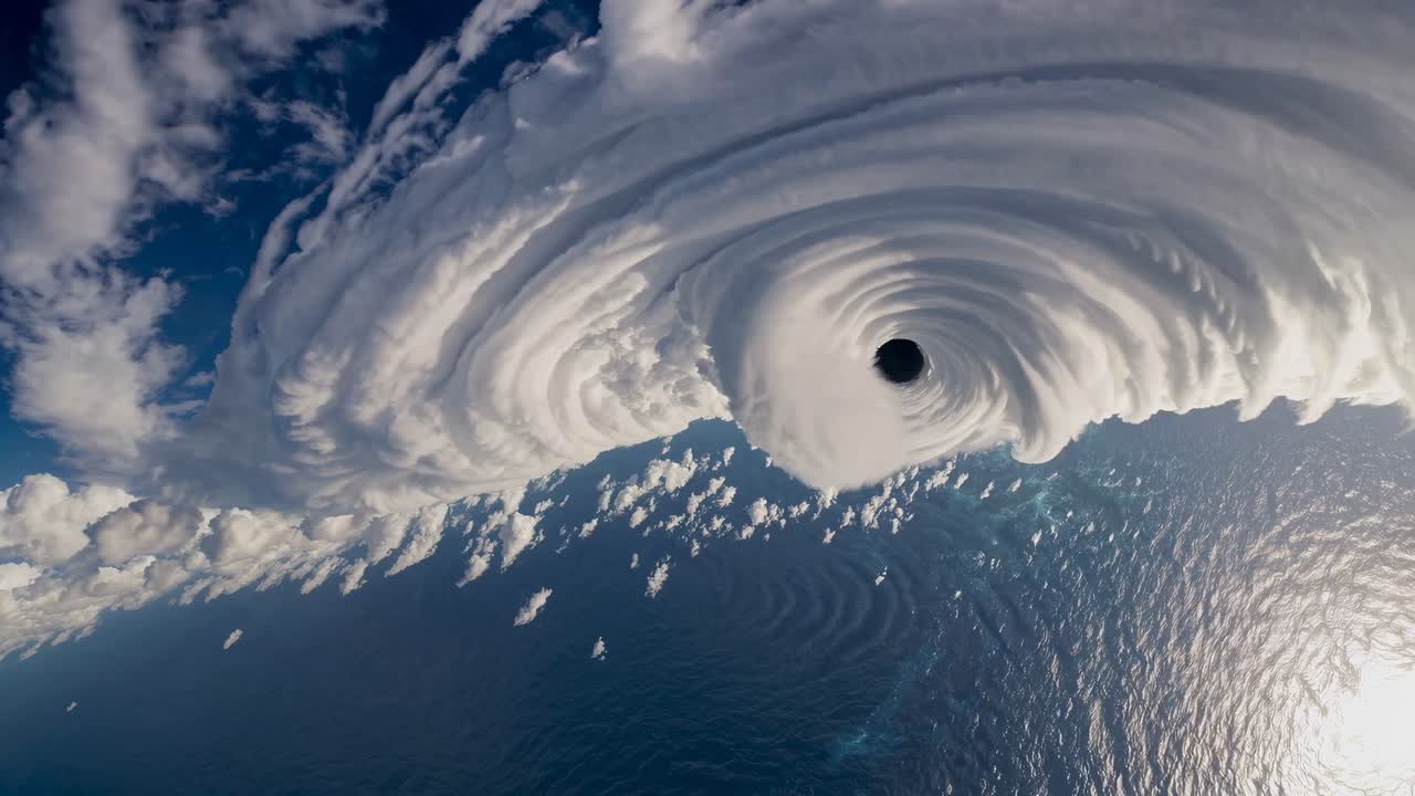 Amazing Cloud Vortex over Ocean