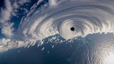 amazing cloud vortex over ocean