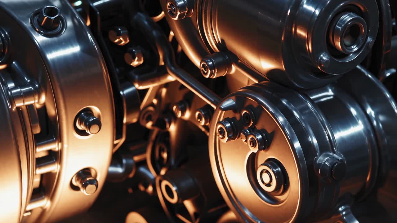 Close-up of a High-Tech Engine Parts