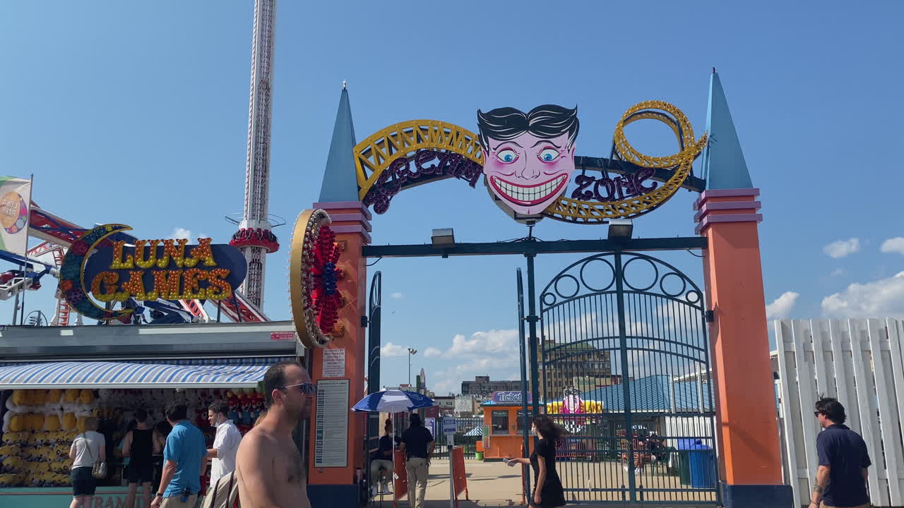 Coney Island The Tickler ride entrance, Luna Park, NY, USA July 29, 2021