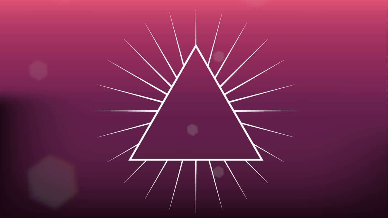 diseño de triángulo púrpura con estallido de sol