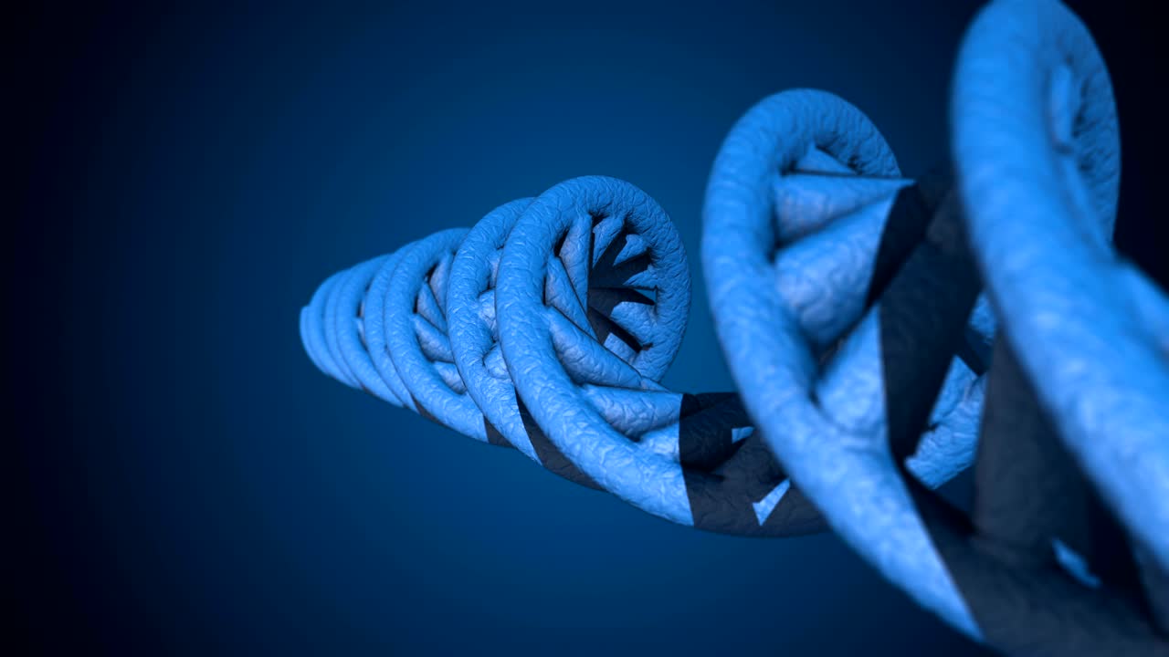 dna 코드: 추상 3d 다각형 와이어 프레임 dna 분자 헬릭스 나선형 루프 애니메이션