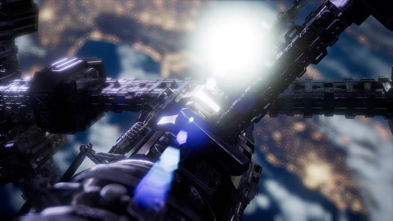 la tierra y la estación espacial iss