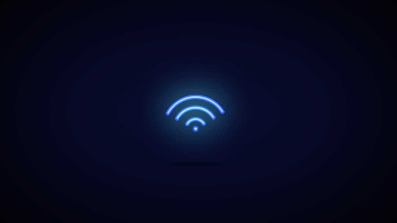 Animated wifi icon animation connecting to the internet with full strength