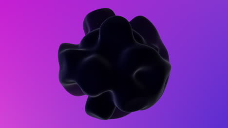 objeto negro misterioso sobre un fondo púrpura y rosa vibrante