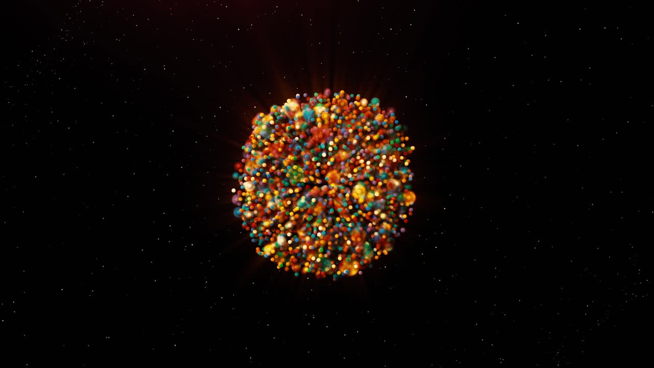 explosión colorida de fuegos artificiales contra un cielo oscuro