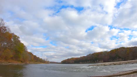 a beautiful view of cedar river at palisades-kepler state park in mount vernon, iowa