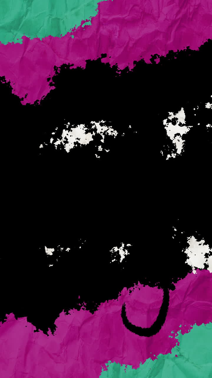 Transizione animata: texture di carta stropicciata con magenta e verde acqua