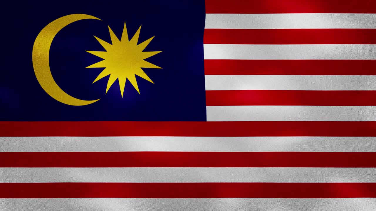 Bandiera densa della Malesia che sventola, loop di sfondo.