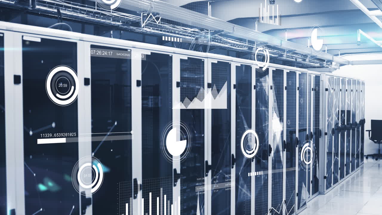 Animation of data processing over computer servers