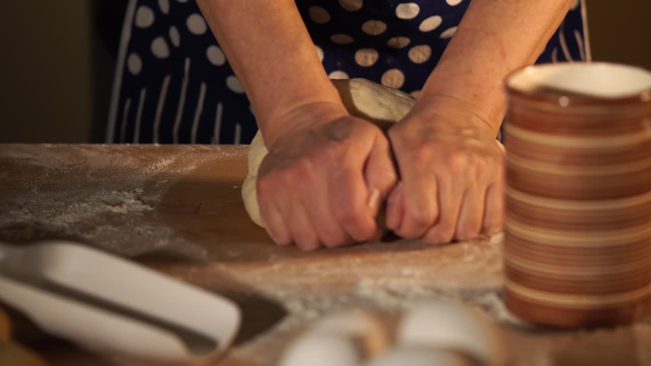 Woman Kneading Dough