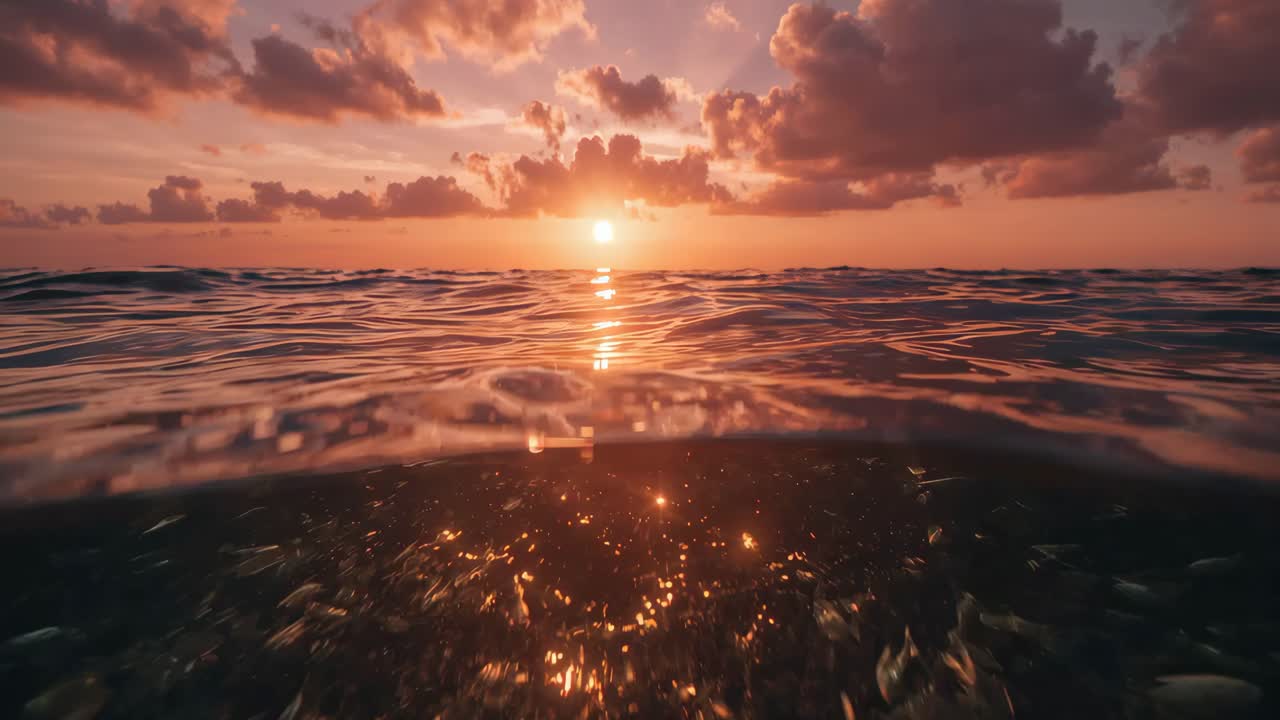 바다 위의 아름다운 일몰