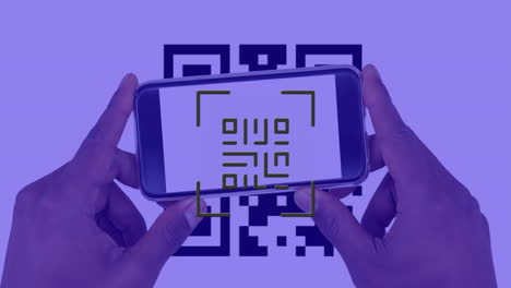 Animation of qr code and qr code scanning on smartphone