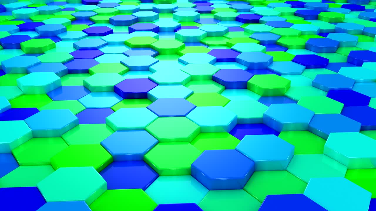 hexágonos animados de colores