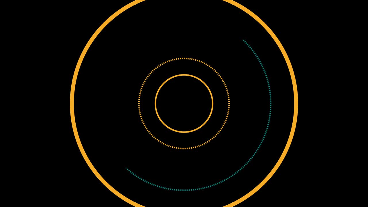 퓨처리스틱 서클러 허드 (circular hud) 개념 애니메이션: 비디오 인트로, 공상과학 소설 및 하이테크 모양 디자인의 배경.