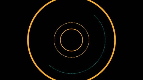 futuristic circular hud conceptual animation. background for video intro, science fiction and hi-tech shapes design.