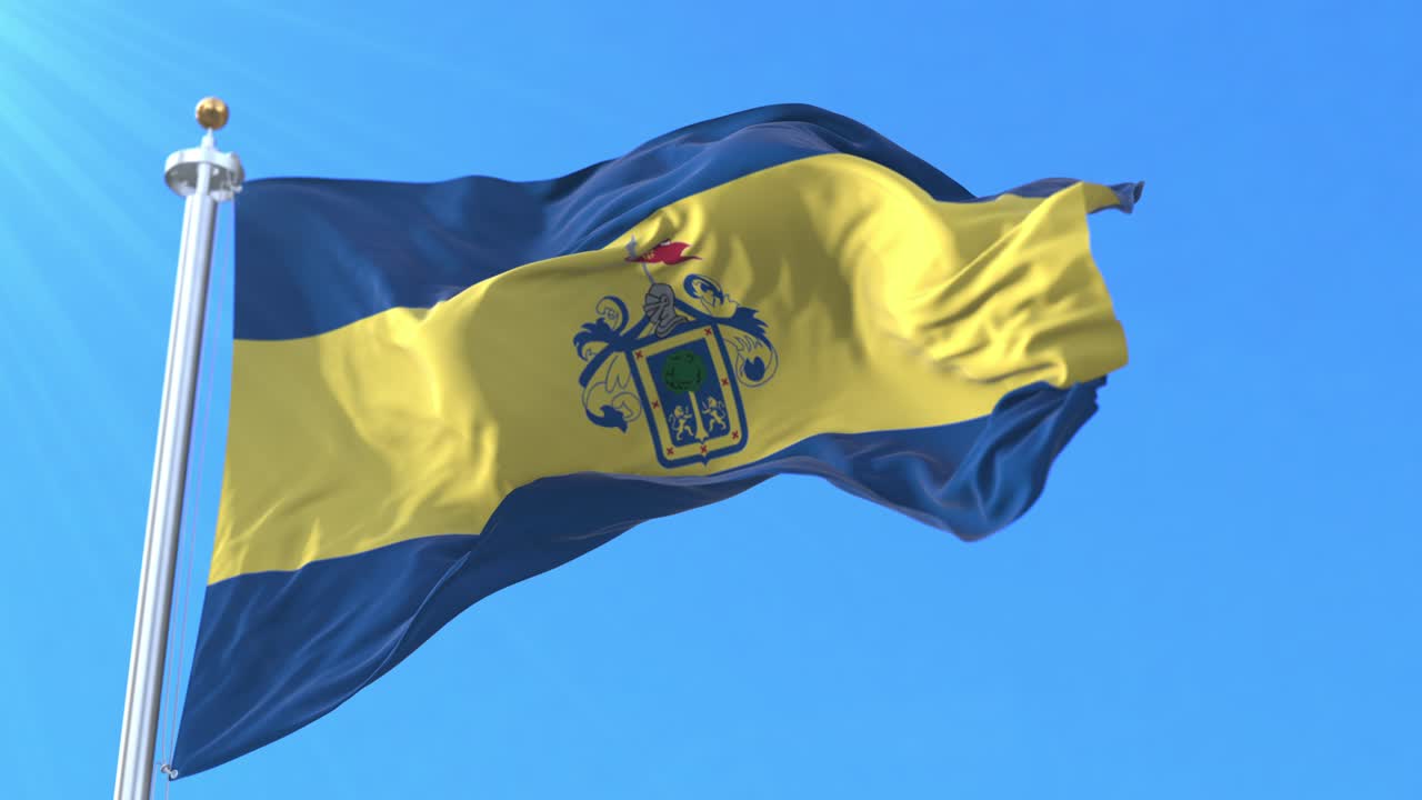 bandera de la ciudad de guadalajara, jalisco, méxico.