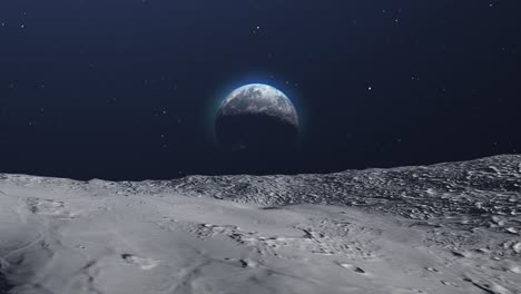 earth from the moon's surface