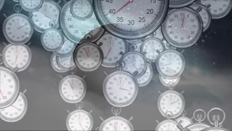 animation of globe earth and space over clocks ticking