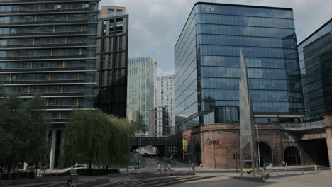 manchester, north west, england - july 20 2021: manchester city on a sunny day