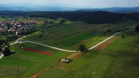 drone view of ivancna gorica, small town in slovenia