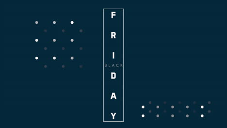 modern black friday text in frame on blue gradient