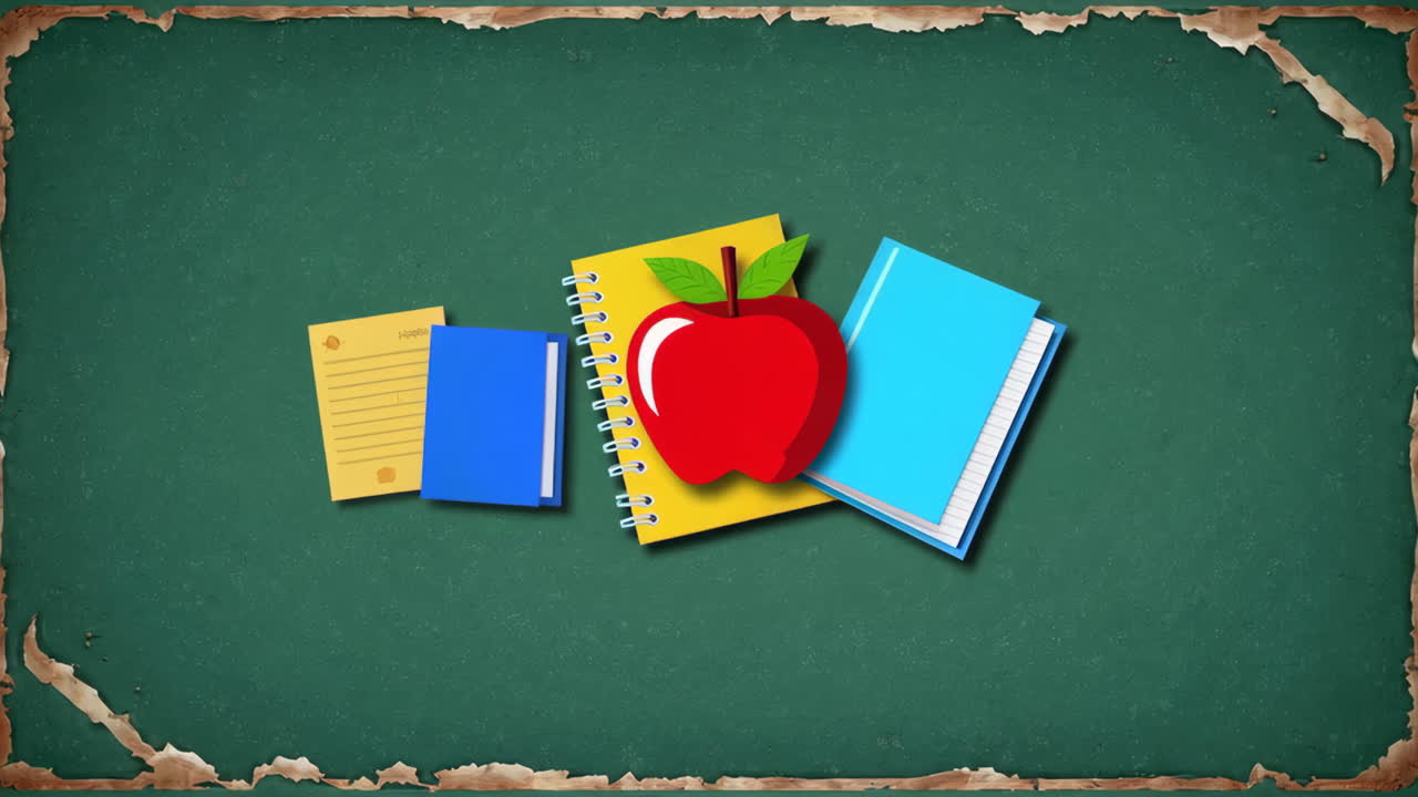 School Supplies on a Chalkboard