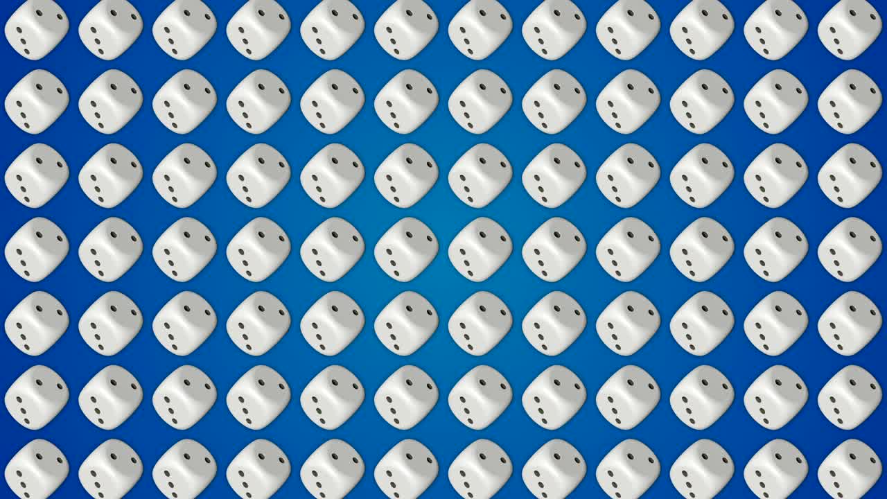 cubos de dados casino juego de azar fondo azul