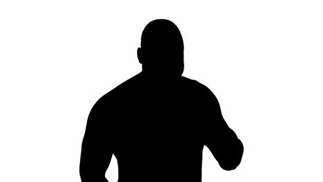 muscular silhouette of man holding protein