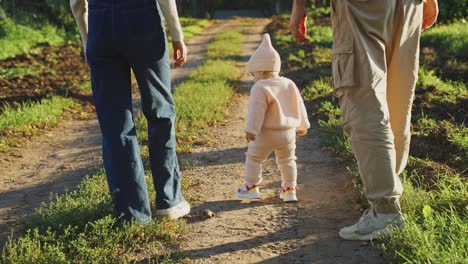 family walk in the countryside