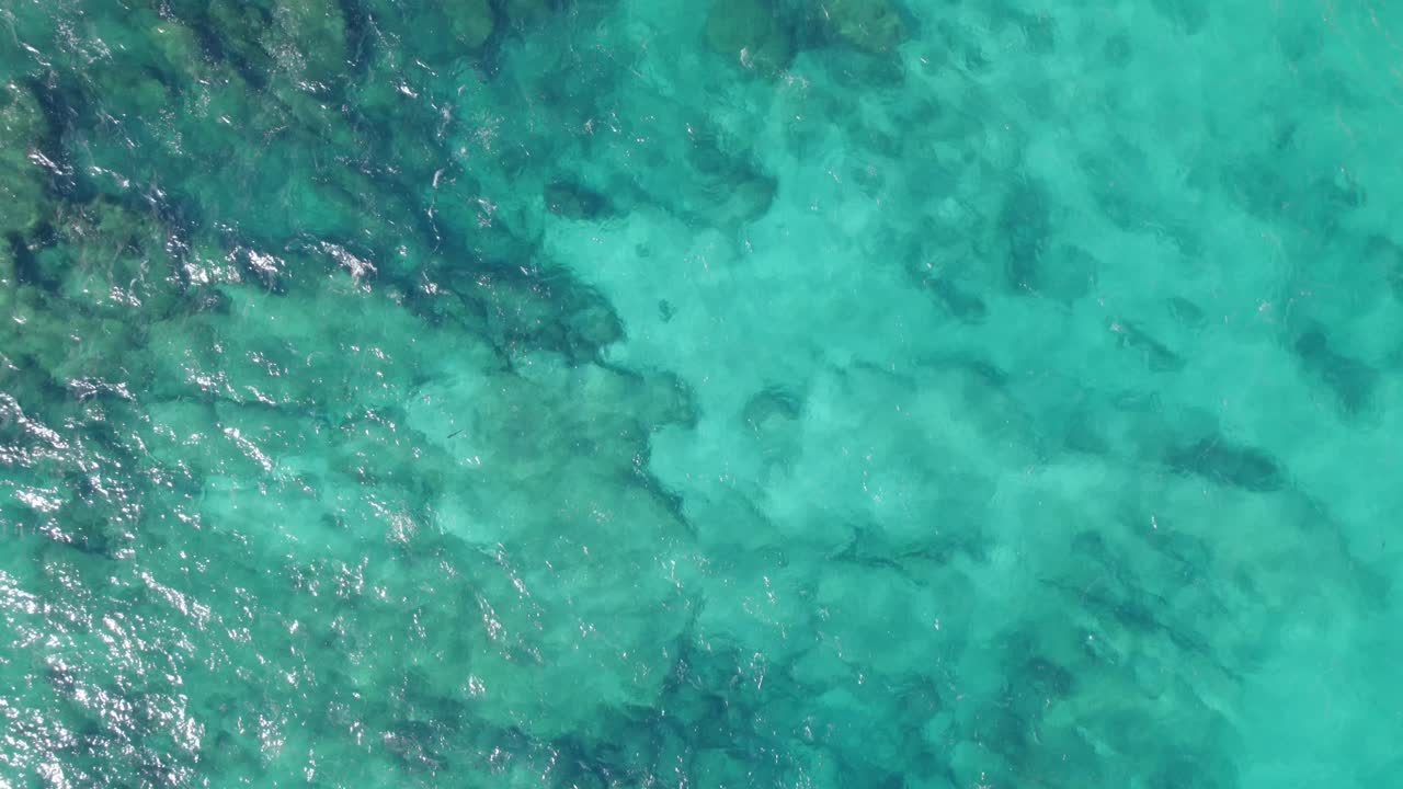 Turquoise and shallow sea waters
