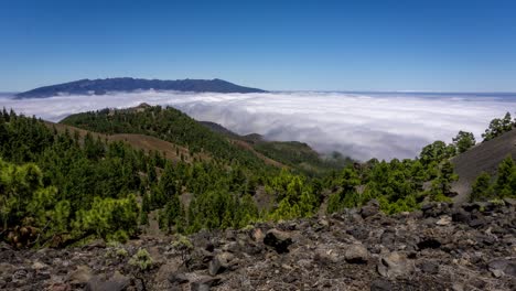 sea of clouds seen from the top of la palma island