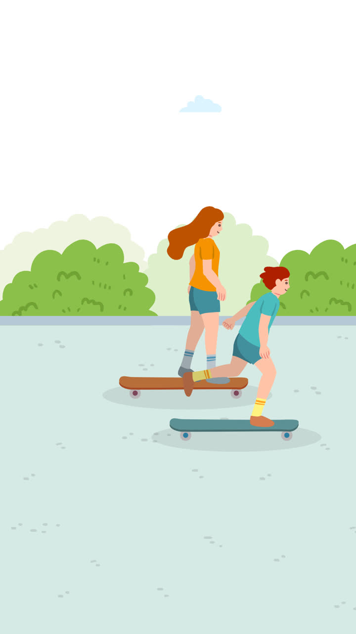 An animation of a People doing outdoor activities