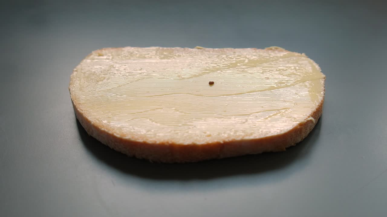 Bread with Chocolate Sprinkles Dutch Hagelslag Slow Motion 4K