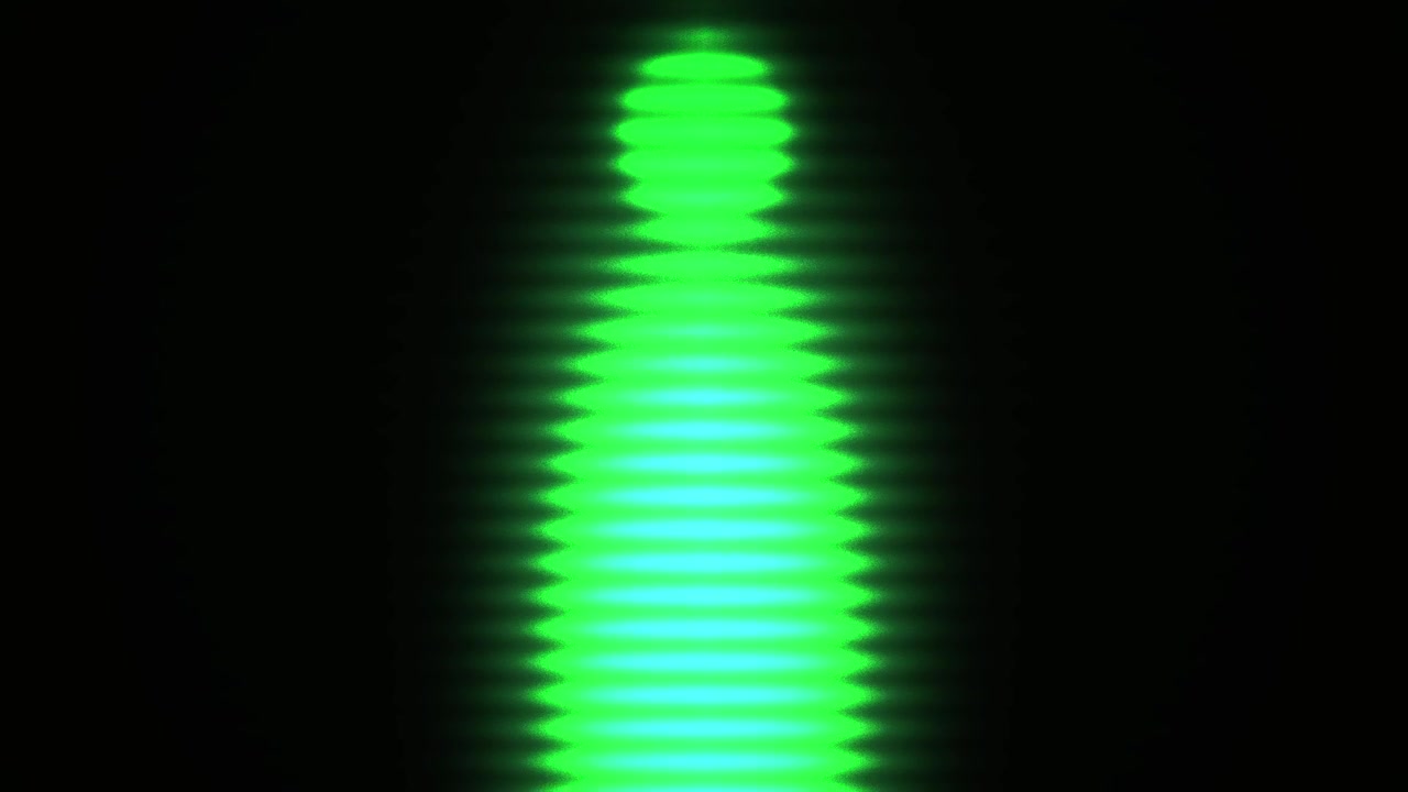 Pulsing Green Light Beam on Black Background