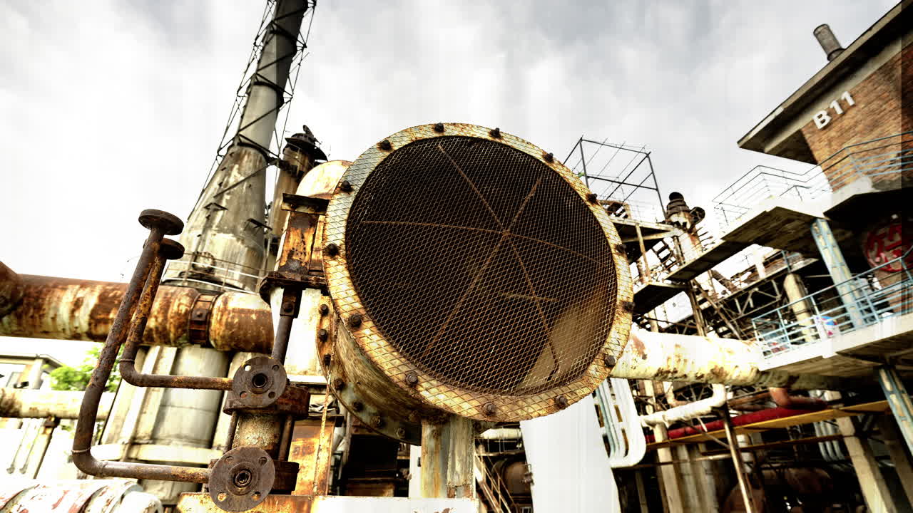 Timelapse of the Beijing city skyline from a high vantage point in vertical